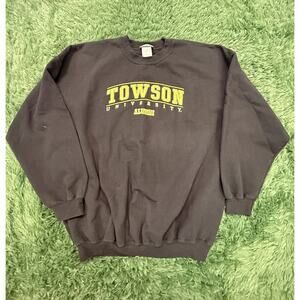 VTG Towson University Alumni Sweatshirt 2XL Black Perrin Wear NCAA College Fan